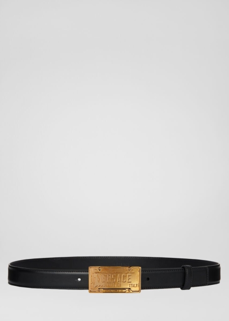 Versace License Plate Logo Buckle Bälte Herr - 395041JSM